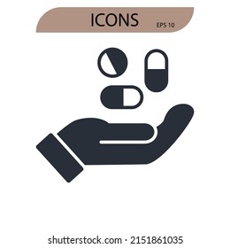 treatment icons  symbol vector elements for infographic web