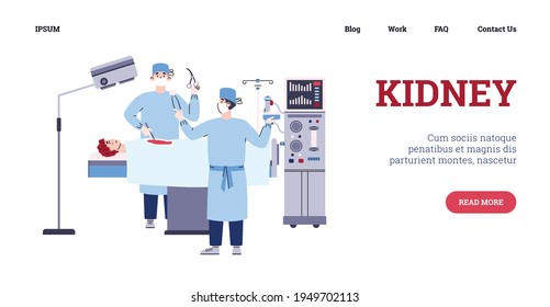 Treatment of kidney failure in medical hospital a vector design for web.