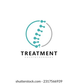 Treatment Physiotherapy Chiropractic logo design inspiration. Spine symbol vector icon design illustration template