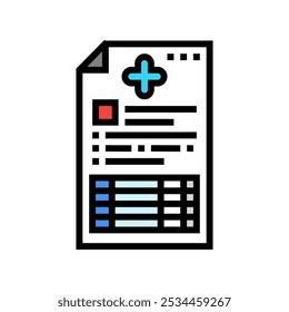 treatment plan cancer color icon vector. treatment plan cancer sign. isolated symbol illustration