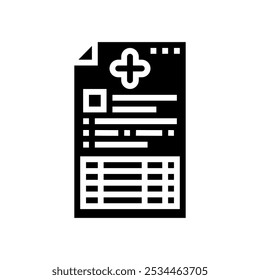 treatment plan cancer glyph icon vector. treatment plan cancer sign. isolated symbol illustration