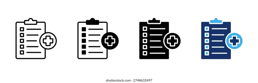 Treatment Plan icon set multiple style collection