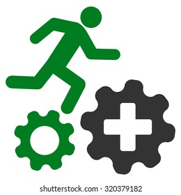 Treatment Process vector icon. Style is bicolor flat symbol, green and gray colors, rounded angles, white background.