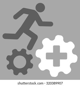 Treatment Process vector icon. Style is bicolor flat symbol, dark gray and white colors, rounded angles, silver background.