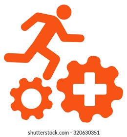 Treatment Process vector icon. Style is flat symbol, orange color, rounded angles, white background.