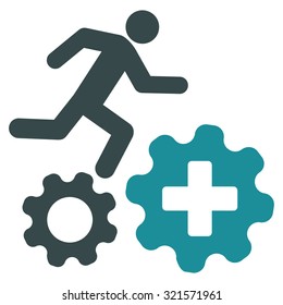 Treatment Process vector icon. Style is bicolor flat symbol, soft blue colors, rounded angles, white background.