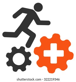 Treatment Process vector icon. Style is bicolor flat symbol, orange and gray colors, rounded angles, white background.