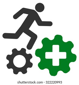 Treatment Process vector icon. Style is bicolor flat symbol, green and gray colors, rounded angles, white background.