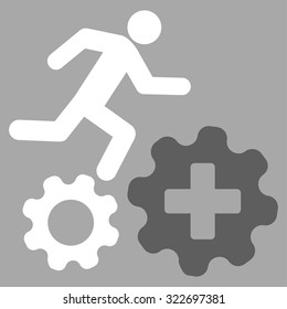 Treatment Process vector icon. Style is bicolor flat symbol, dark gray and white colors, rounded angles, silver background.