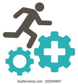 Treatment Process vector icon. Style is bicolor flat symbol, grey and cyan colors, rounded angles, white background.
