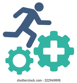 Treatment Process vector icon. Style is bicolor flat symbol, cobalt and cyan colors, rounded angles, white background.