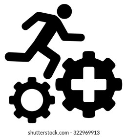 Treatment Process vector icon. Style is flat symbol, black color, rounded angles, white background.