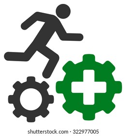 Treatment Process vector icon. Style is bicolor flat symbol, green and gray colors, rounded angles, white background.