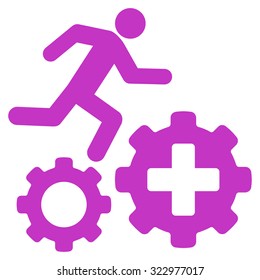 Treatment Process vector icon. Style is flat symbol, violet color, rounded angles, white background.