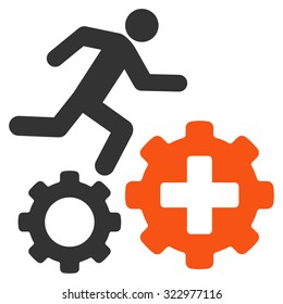 Treatment Process vector icon. Style is bicolor flat symbol, orange and gray colors, rounded angles, white background.