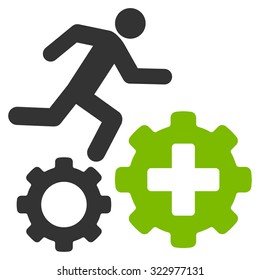 Treatment Process vector icon. Style is bicolor flat symbol, eco green and gray colors, rounded angles, white background.