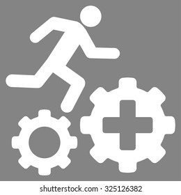 Treatment Process vector icon. Style is flat symbol, white color, rounded angles, gray background.