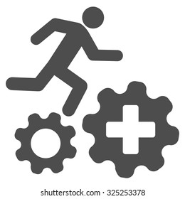 Treatment Process vector icon. Style is flat symbol, gray color, rounded angles, white background.