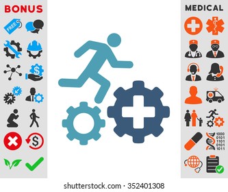 Treatment Process vector icon. Style is bicolor flat symbol, cyan and blue colors, rounded angles, white background.