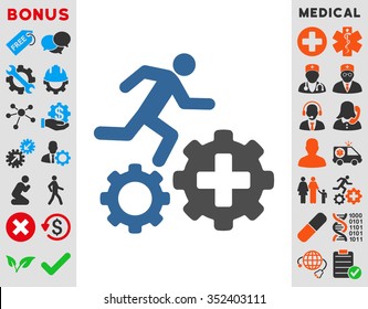 Treatment Process vector icon. Style is bicolor flat symbol, cobalt and gray colors, rounded angles, white background.