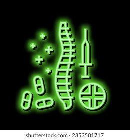 treatment scoliosis neon light sign vector. treatment scoliosis illustration
