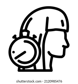 treatment time in salon line icon vector. treatment time in salon sign. isolated contour symbol black illustration