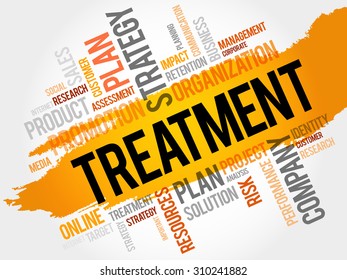 Treatment word cloud, business concept