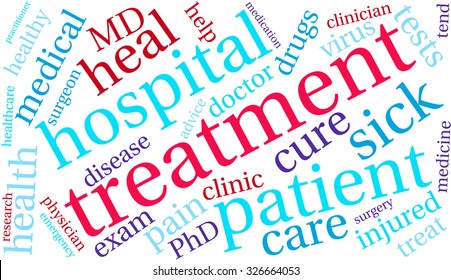 Treatment word cloud on a white background.