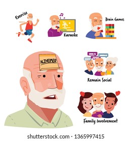 Treatments for Alzheimer's & Dementia - vector illustration