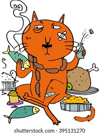 Treats red cat