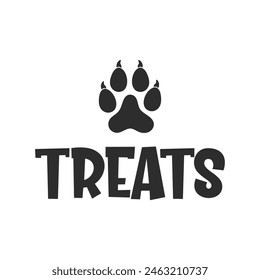 Treats vector quote. Dog treat isolated on white background. Pets food symbol. Bone shaped treats for dogs. Vector illustration.