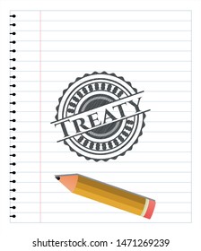 Treaty draw (pencil strokes). Vector Illustration. Detailed.
