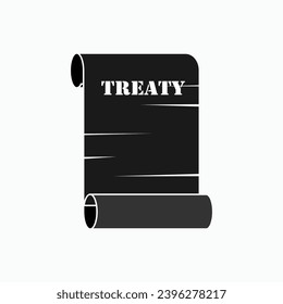 Treaty Icon. Certificate,  Agreement  Symbol - Vector.