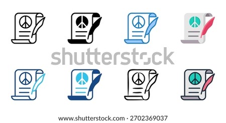 Treaty icon set multiple style collection 
