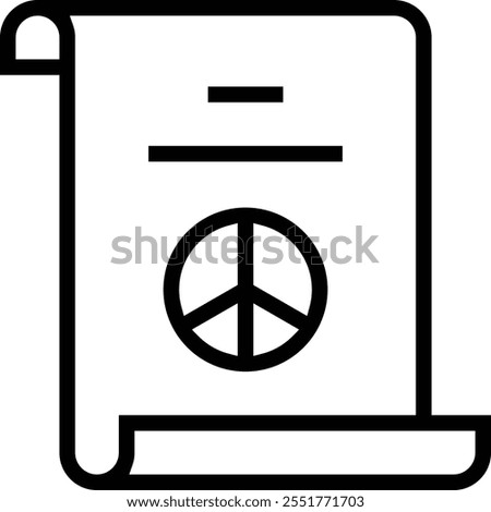 treaty icon. Thin linear style design isolated on white background