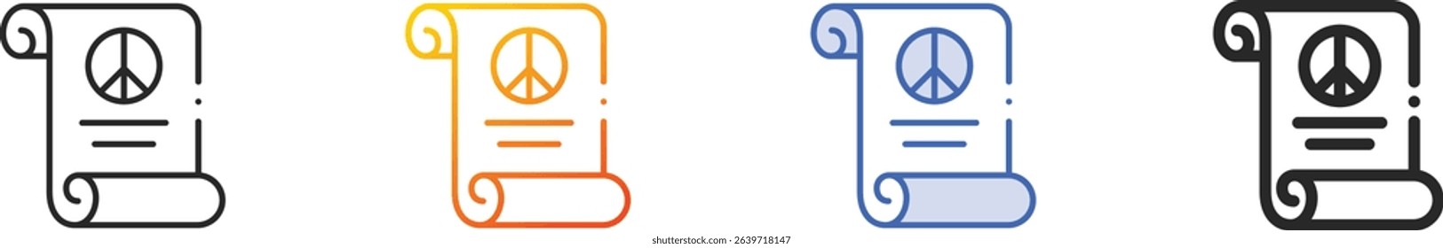 treaty icon.Thin Linear, Gradient, Blue Stroke and bold Style Design Isolated On White Background