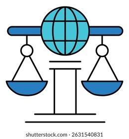 Tratado e direito internacional vetor Icon design Conceito