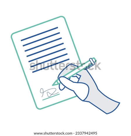 Treaty peaper being signed Isolated business icon Vector