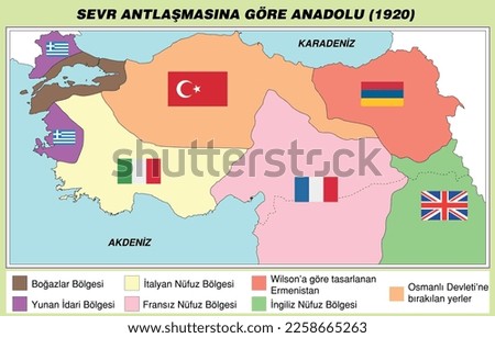 treaty of sevr map, Ottoman sevr map