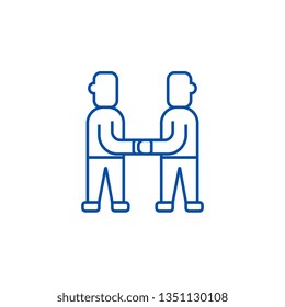 Treaty,arrangement line icon concept. Treaty,arrangement flat  vector symbol, sign, outline illustration.