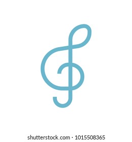 Trebel Clef Blue Outline Icon