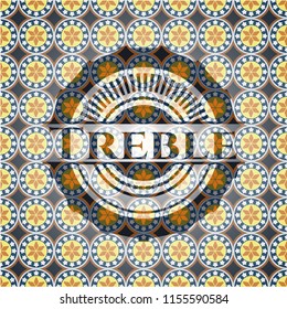 Treble arabesque emblem background. arabic decoration.