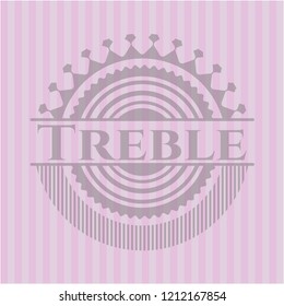 Treble badge with pink background