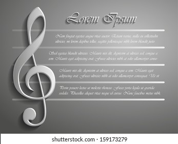 The Treble clef 3d vector background
