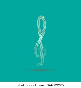 Treble Clef Abstract Vector Symbol, Icon