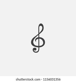 treble clef base icon. Simple sign illustration. treble clef symbol design from Music series. Can be used for web, print and mobile