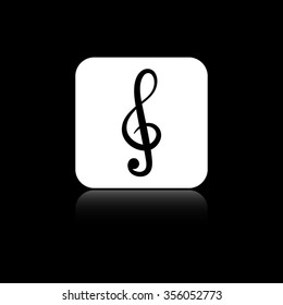 Treble Clef Black Vector Icon Stock Vector (Royalty Free) 356052773 ...