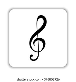 treble clef -  black vector icon