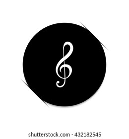 treble clef  - black vector icon
