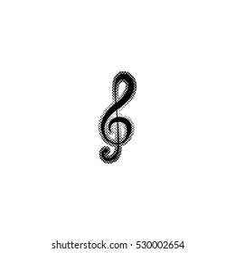 treble clef  - black vector icon